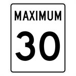 Maximum 30 Sign