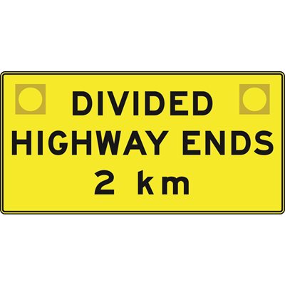 Divided Highway Ends 2 km