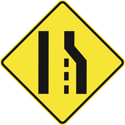 Road Narrows- Loss of Lane