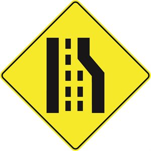 Road Narrows - Loss Of Lane 3 Lane