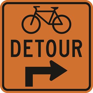 Bicycle Lane Detour Sharp Right