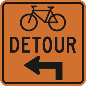 Bicycle Lane Detour Sharp Left