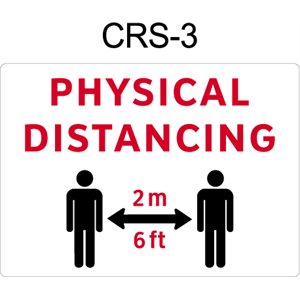COVID-19 Retail Sign: 35cm x 25cm - Physical Distancing / Line Starts Here messages
