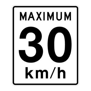 Maximum 30 km / h