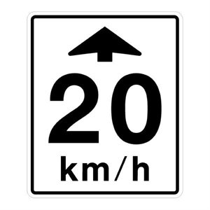 20 km / h c / w Ahead Arrow