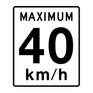 Maximum 40 km / h