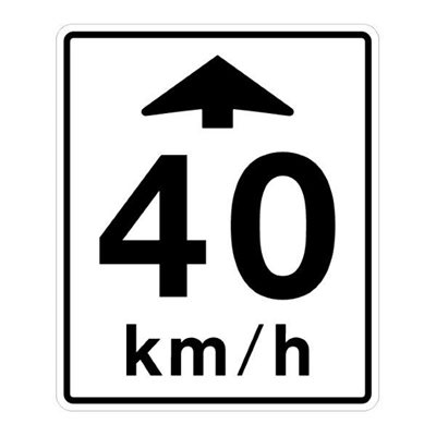 40 km / h c / w Ahead Arrow