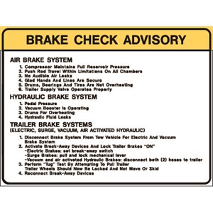 Brake Check Advisory - Instructions