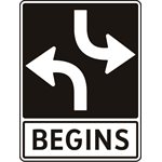 Two-Way Left Turn Lane  c / w BEGINS