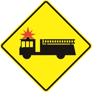Fire Truck Entrance / Crossing Symbol -