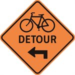 Bike symbol, Detour AHEAD-LEFT ARROW