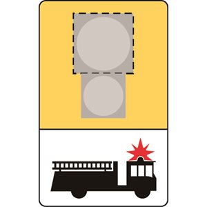 Fire Hall Signal c / w Fire Truck Symbol (Facing Right) And Cut-Out For Signal