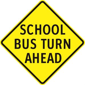 School Bus Turn Ahead