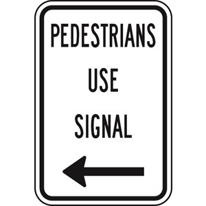 Pedestrians Use Signal c / w Left Arrow