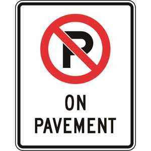 No Parking c / w On Pavement