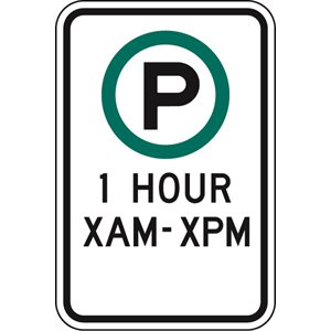 Parking Permitted c / w (State # of Hours And Times) And No Arrows