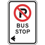No Parking c / w Bus Stop And Left Arrow