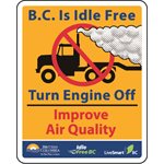 BC is Idle Free Turn Engine Off Improve Air Quality Truck Graphic (orange)