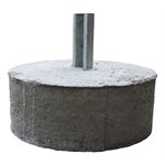 Round Concrete Bases with 6" UChannel Post Stub c / w Hardware (85-105 lbs)