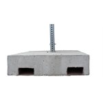 Square Concrete Base with 6" Square Post Stub (2 1 / 4") c / w Hardware - with Forklift Holes