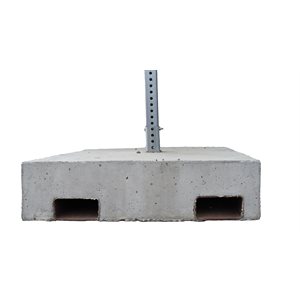 Square Concrete Base with 6" Square Post Stub (2 1 / 4") c / w Hardware - with Forklift Holes