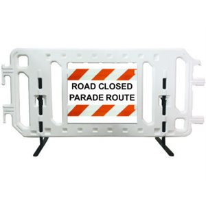 Crowdcade Deluxe - 7' Crowd Control Parade Barricade - White