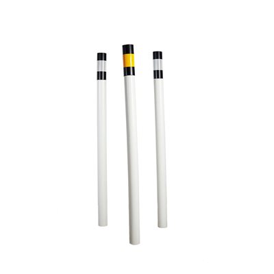 Highway Delineator Post - 66" - White - Black Top with White Diamond Grade Strip