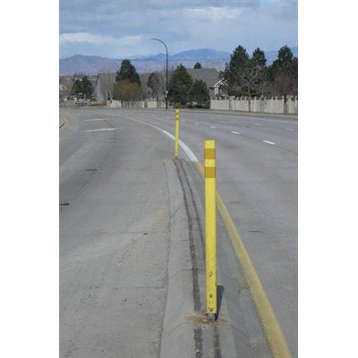 Post 42" Heavy Duty Yellow with (2) 3" Yellow DG Bands FG300UR