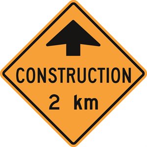 Construction Ahead 2km